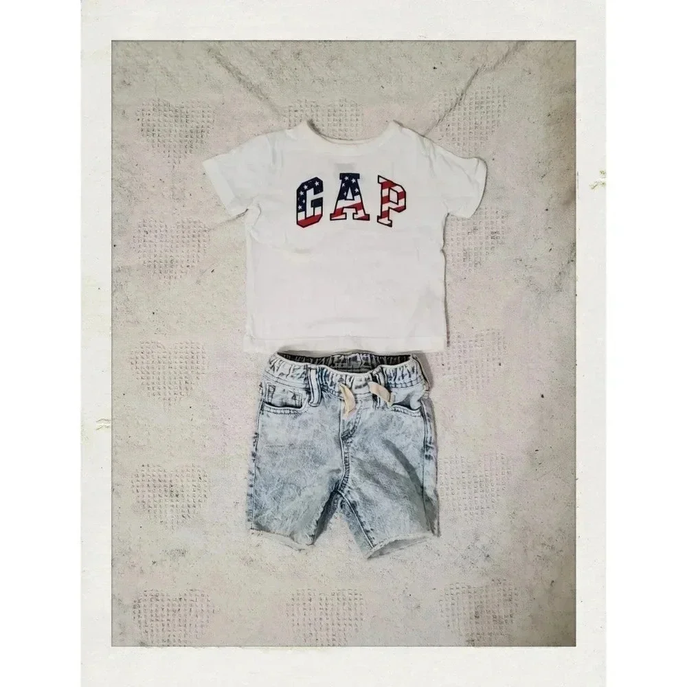 Gap Toddler Acid Wash Denim Jean Frayed Shorts 12-18 Months Bundle
